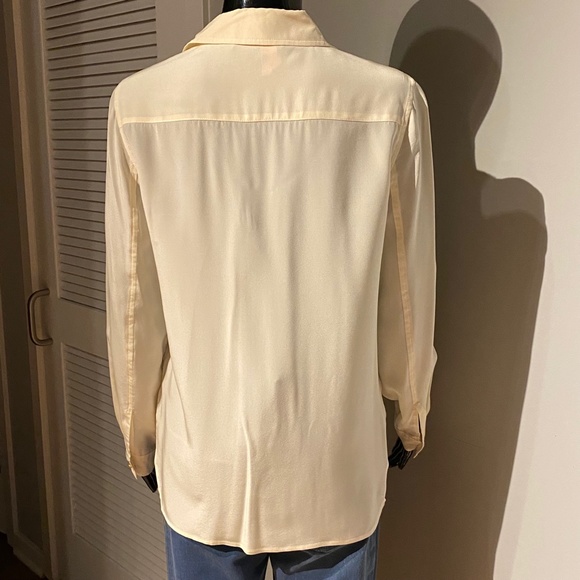 Marc by Marc Jacobs 100% Silk Blouse Canvas White Beige Cream Sz 4 S-M - Picture 3 of 13